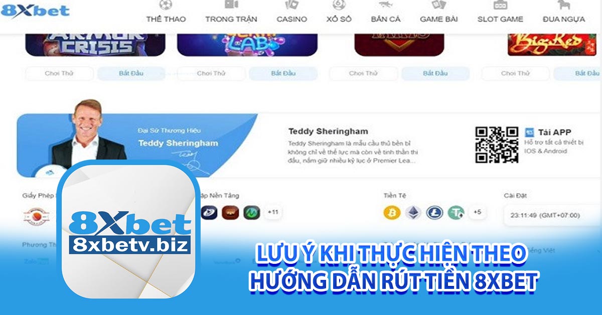 Lưu ý khi thực hiện theo hướng dẫn rút tiền 8xbet