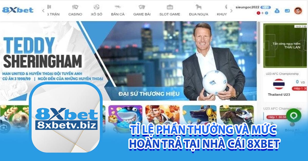 Tỉ lệ phần thưởng và mức hoàn trả tại nhà cái 8xbet
