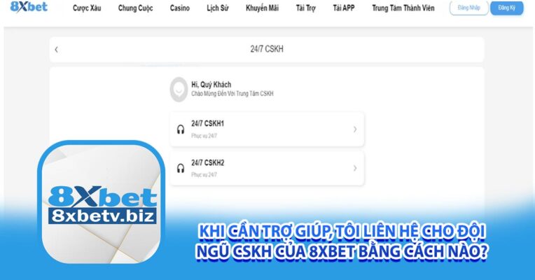 Khi cần trợ giúp, tôi liên hệ cho đội ngũ CSKH của 8XBET bằng cách nào?